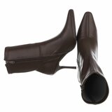 Bottines marron à talon aiguille élégant_