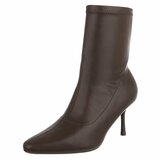 Bottines marron à talon aiguille élégant_