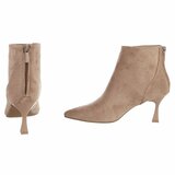 Bottines kaki en suédine à talon élégant-Valentina_