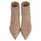 Bottines kaki en suédine à talon élégant-Valentina_