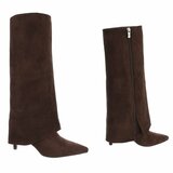 Hoge bruine suede laars met omslag Charmine_