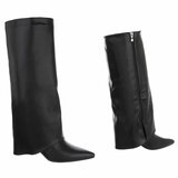 Hoge zwarte laars met omslag Charmine_