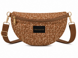 Terracotta crossbody tas met fijne bloemenprint_