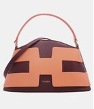 Luxe two-tone handtas in bordeaux-peach met geometrisch design – premium kwaliteit_