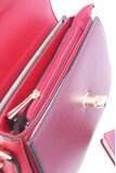Luxe bordeaux -cream schoudertas met goudkleurige sluiting – premium kwaliteit_