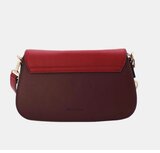 Luxe bordeaux -cream schoudertas met goudkleurige sluiting – premium kwaliteit_