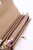 Luxe taupe schoudertas met goudkleurige sluiting – premium kwaliteit_