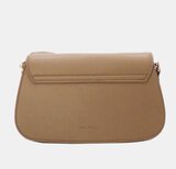 Luxe taupe schoudertas met goudkleurige sluiting – premium kwaliteit_
