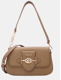 Luxe taupe schoudertas met goudkleurige sluiting – premium kwaliteit_