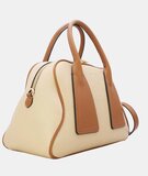 Handtas crème met cognac details – premium kwaliteit_