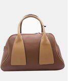 Handtas bruin met kaki details – premium kwaliteit_