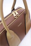 Handtas bruin met kaki details – premium kwaliteit_