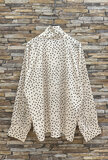Elegante beige blouse met stippen en strik_