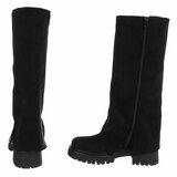 Zwarte hoge laarzen met chunky zool- Bernadette_