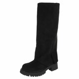 Zwarte hoge laarzen met chunky zool- Bernadette_