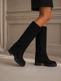 Zwarte hoge laarzen met chunky zool- Bernadette_