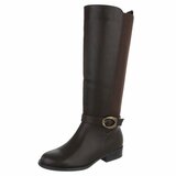 Bottes marron hauteur genou à boucle-Carmine_