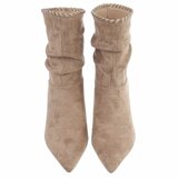 Bottines kaki en suédine à talon élégant-Patrice_