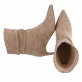 Bottines kaki en suédine à talon élégant-Patrice_