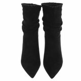 Bottines noires en suédine à talon élégant-Patrice_