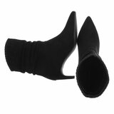Bottines noires en suédine à talon élégant-Patrice_