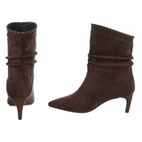 Bottines marron en suédine à talon élégant-Patrice_