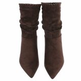 Bottines marron en suédine à talon élégant-Patrice_