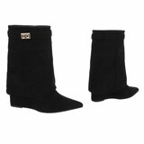 Bottines noires à talon compensé intérieur et boucle-Antien_