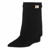 Bottines noires à talon compensé intérieur et boucle-Antien_
