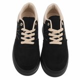 Zwarte sneakers met chunky zool en beige details-Chata_