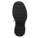 Zwarte suède veterboots met plateauzool en sierlijke veters-Chelsy_