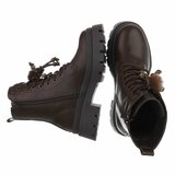 Bruine veterboots met plateauzool en sierlijke veters-Chelsy_