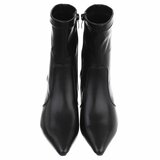 Zwarte enkellaarsjes met elegante kitten heel-Dena_