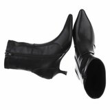 Zwarte enkellaarsjes met elegante kitten heel-Dena_