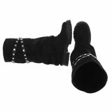 Zwarte dameslaarzen met studs en stoere zool-Colla_