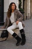 Zwarte dameslaarzen met studs en stoere zool-Colla_