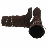 Bruine dameslaarzen met studs en stoere zool-Colla_