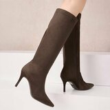 Bottes élégantes marron en daim-Giuseppina_