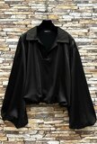 Luxe zwarte satijnen blouse – Made in Italy_