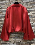 Luxe rode satijnen blouse – Made in Italy_