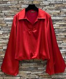 Luxe rode satijnen blouse – Made in Italy_