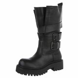 Zwarte laarzen met gespen-Concetta_