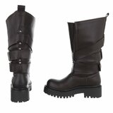 Bruine laarzen met gespen-Concetta_