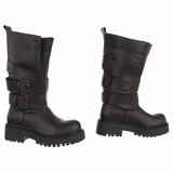 Bruine laarzen met gespen-Concetta_