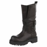 Bruine laarzen met gespen-Concetta_