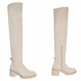 Beige hoge overknee laars Lucia_