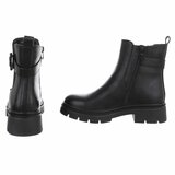 Zwarte Chelsea boots met gesp-Chelby_