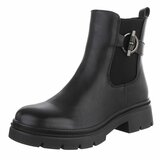 Zwarte Chelsea boots met gesp-Chelby_