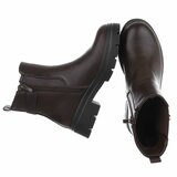 Coffee Chelsea boots met gesp-Chelby_