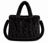 Zwarte fake fur tas_